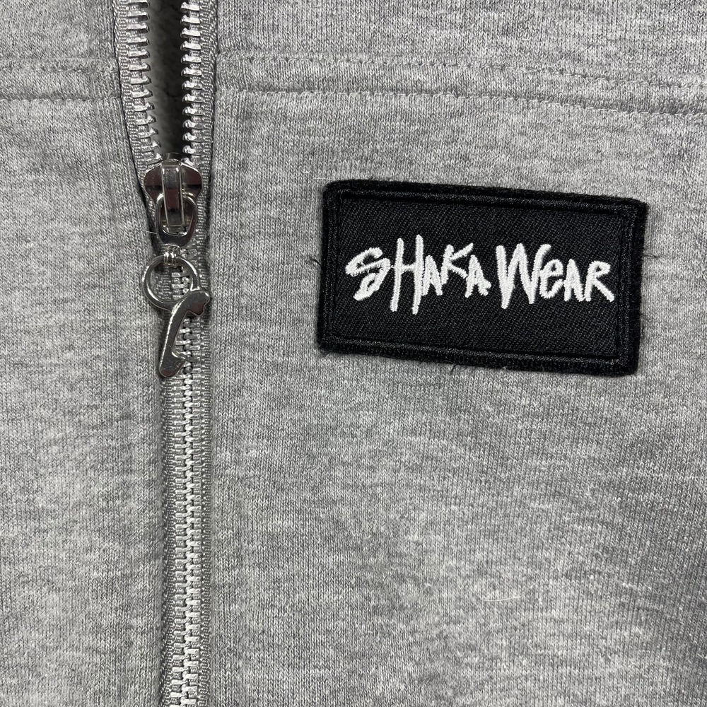 Shaka Wear Hoodie Mens Small Gray Streetwear Essentials Full Zip Sweatshirt - Picture 7 of 8